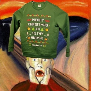 Home Alone Official Merry Christmas Ya Filthy Animal Sweater Adult Size Medium
